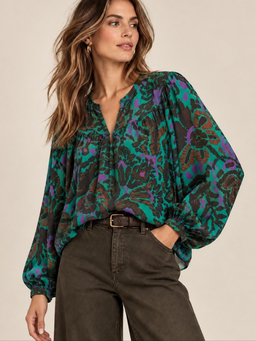 NWT Velvet By Graham & Spencer x Evereve REEVE Satin Blouse Top Shirt Small
